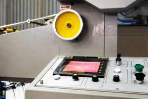 Control panel of the equipment in a modern printing house